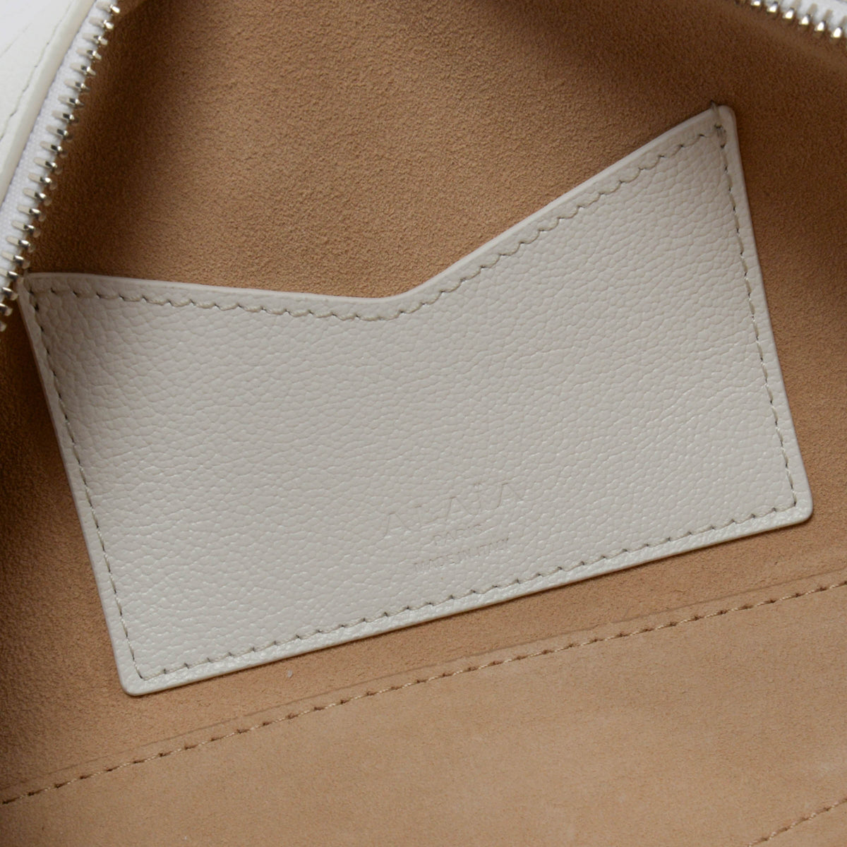 Alaia White Goatskin Le Teckel Medium Shoulder Bag