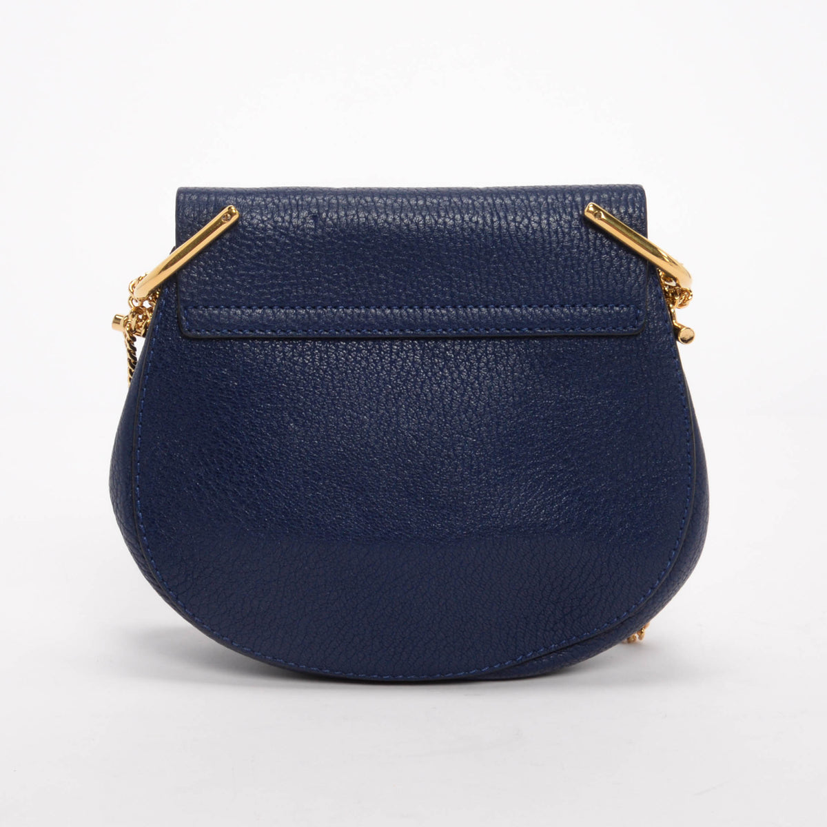 Chloe Royal Blue Grained Calfskin Small Drew Bag