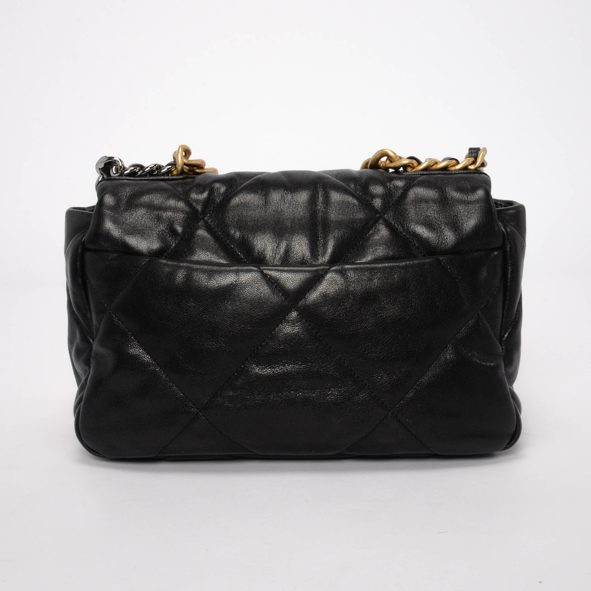 Chanel Black Quilted Goatskin Medium 19 Flap Bag