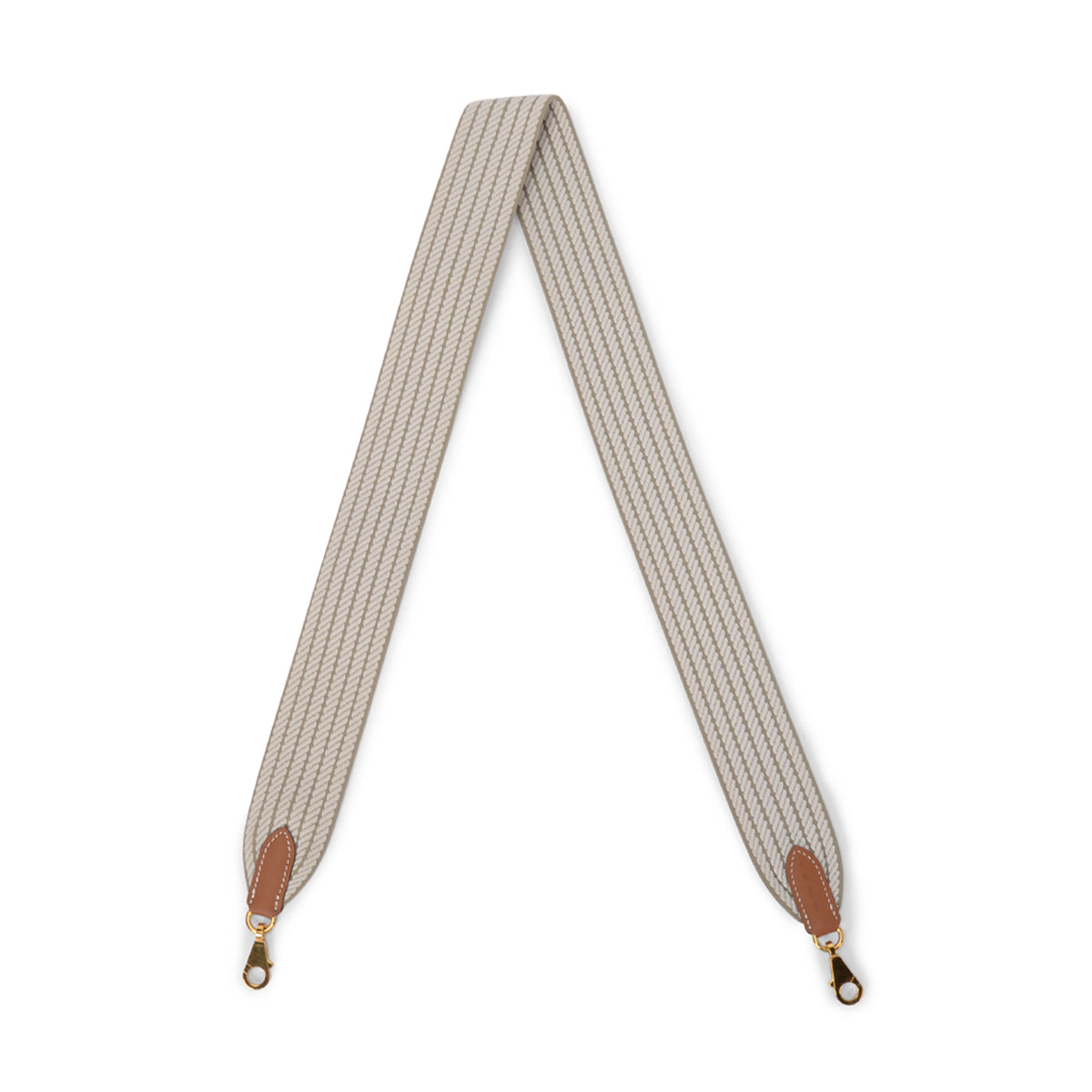 Hermes Beige Marfa & Gris Pale Canvas Sangle Cordage 50mm Bag Strap