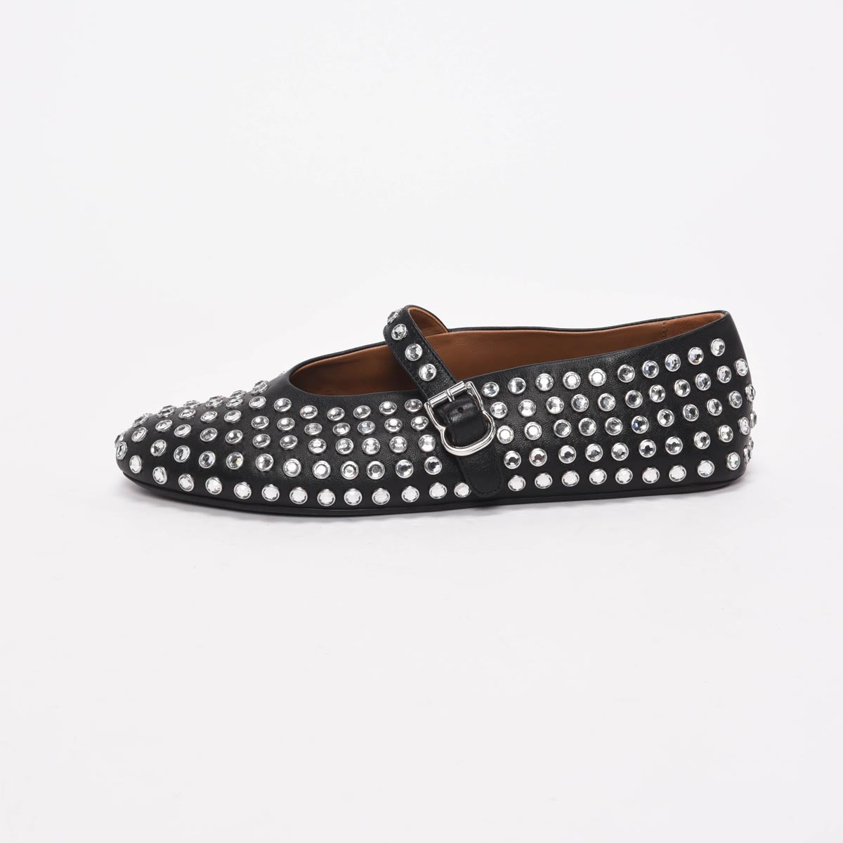 Alaia Black Crystal Embellished Lambskin Ballet Flats 41