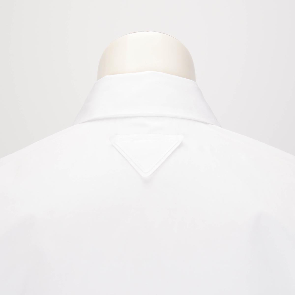 Prada White Cotton Crystal Embroidered Poplin Shirt IT 36