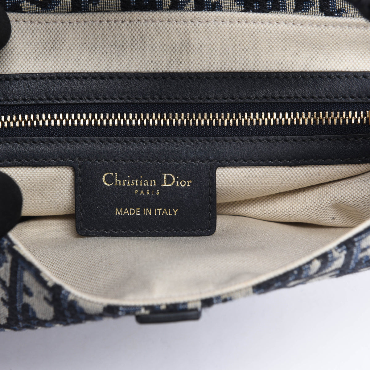 Dior Blue Oblique Jacquard Saddle Bag