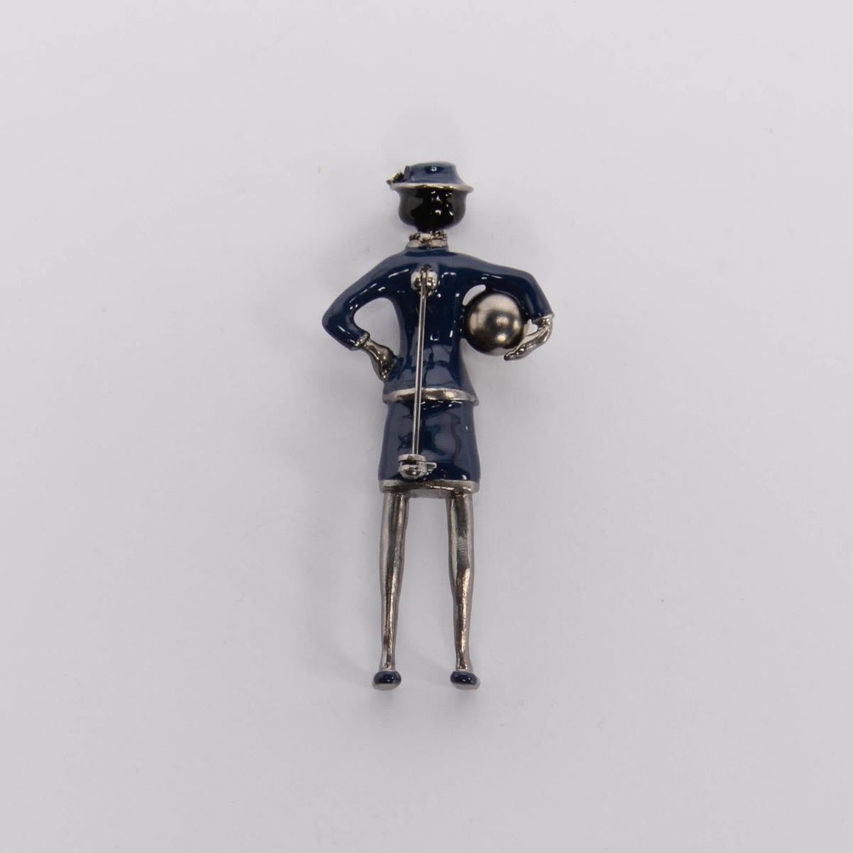 Chanel Ruthenium & Navy Enamel Coco Mademoiselle Brooch