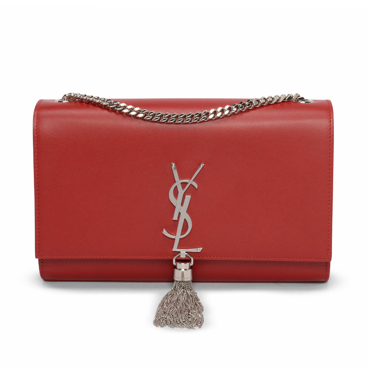 Saint Laurent Red Calfskin Medium Kate Tassel Bag