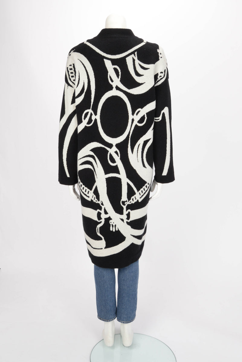 Hermes Black Cashmere Promenade du Matin Long Cardigan FR 34