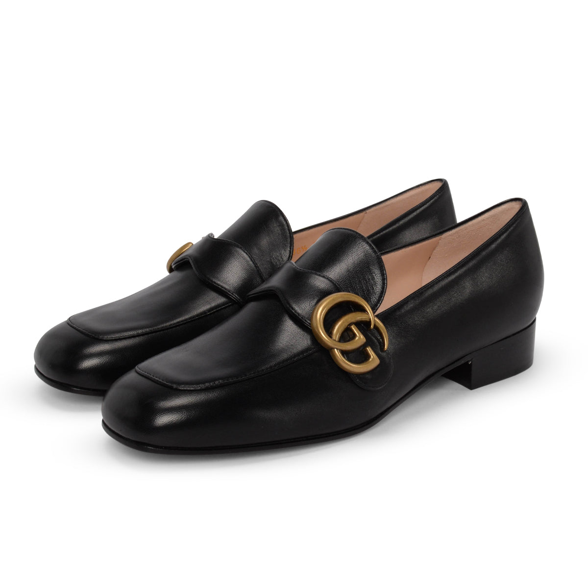 Gucci Black Malaga Kid Double G Loafers 36.5