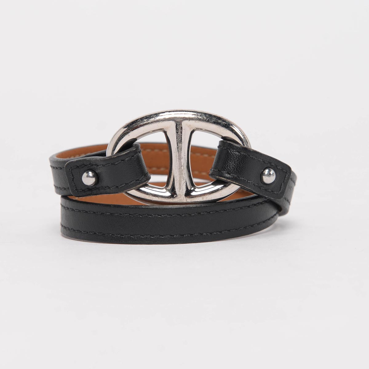 Hermes Black Swift Granville Double Tour Bracelet