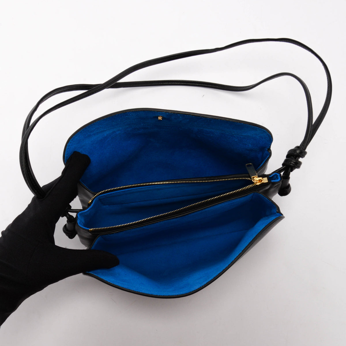 Celine Black Smooth Lambskin Trio Flap Bag