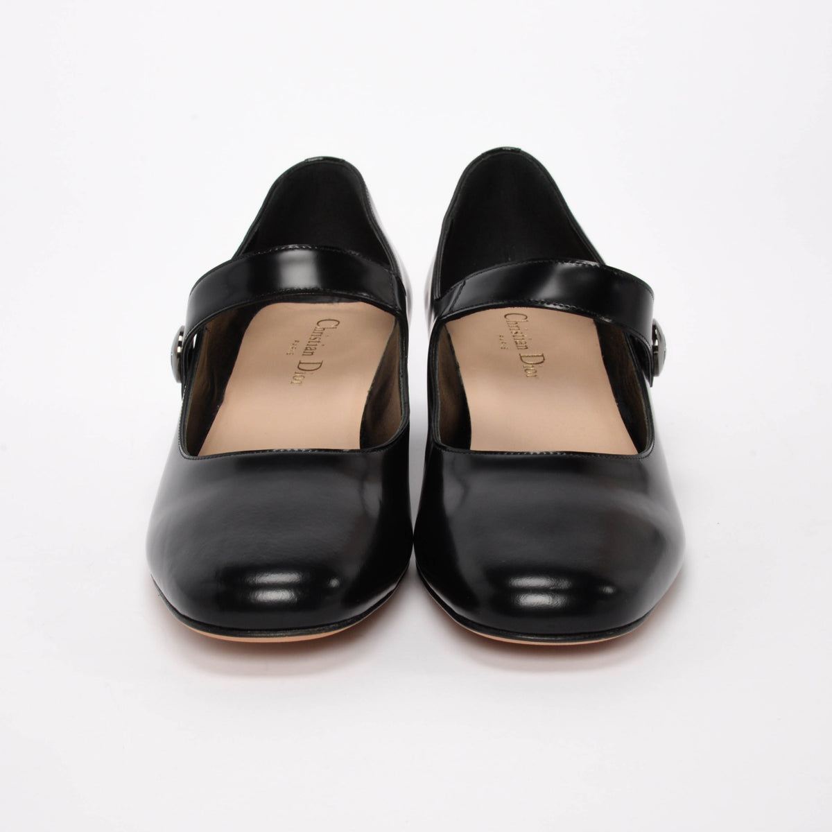 Dior Black Brushed Calfskin Mary Jane Uniform Pumps 39.5
