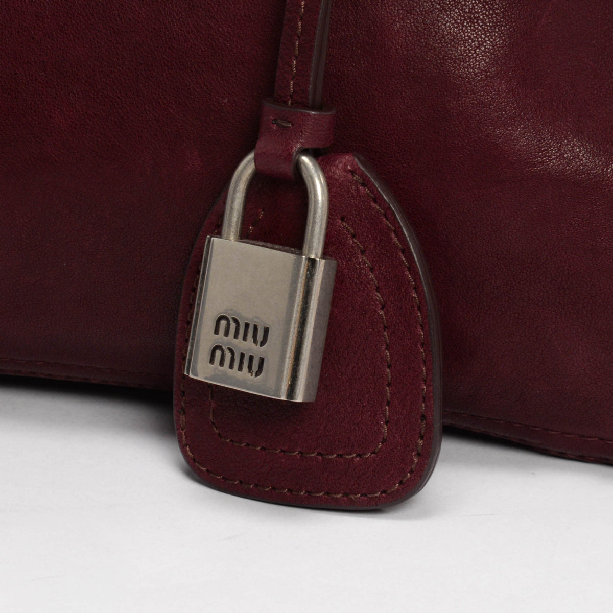Miu Miu Amaranth Red Nappa Small Vivant Bag