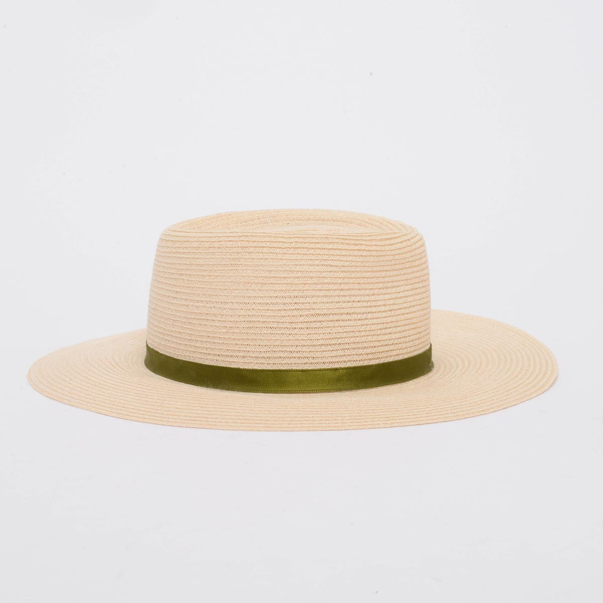 Chanel Ivory Abaca Straw CC Ribbon Panama Hat