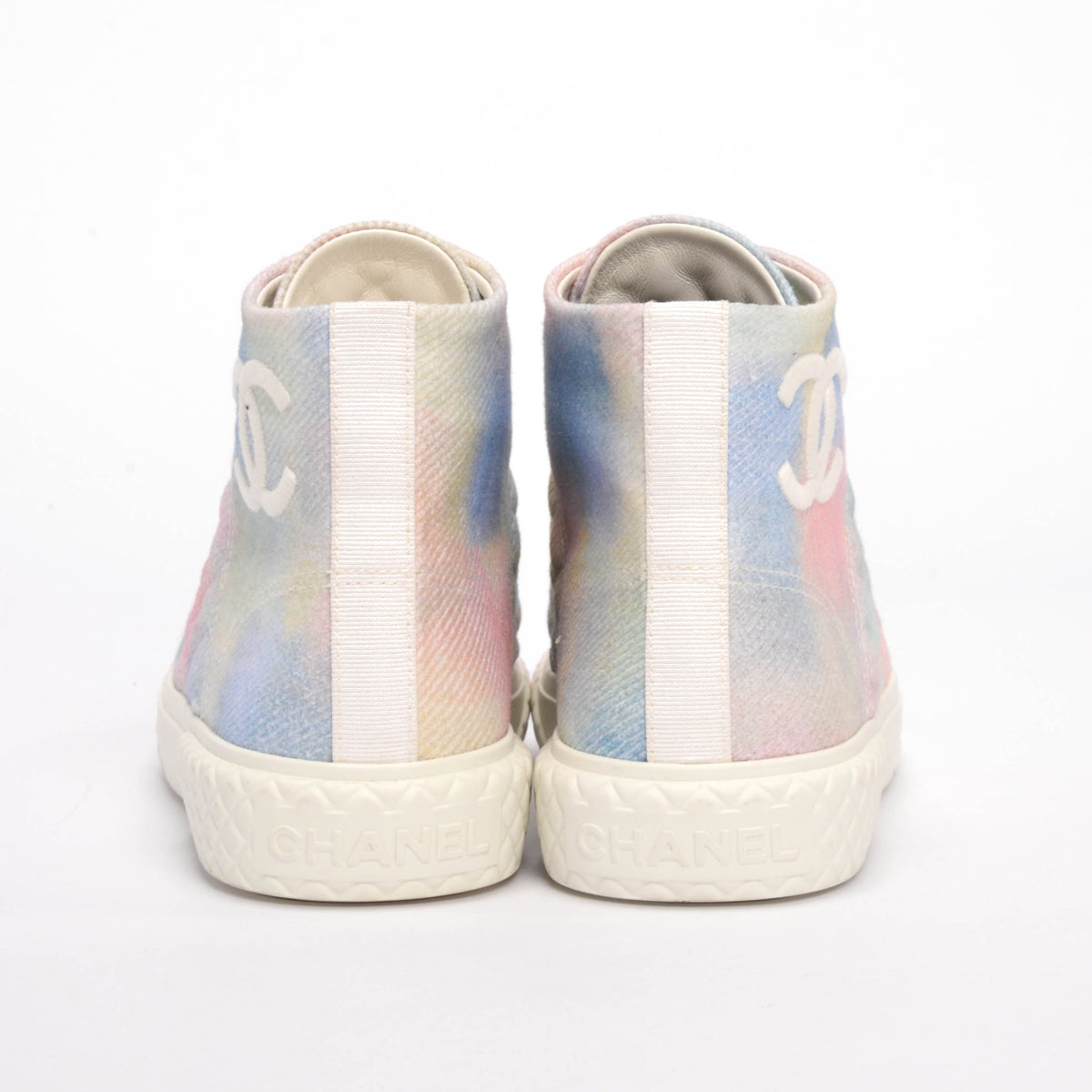 Chanel Pastel Tie-Dye Canvas High Top Sneakers 38