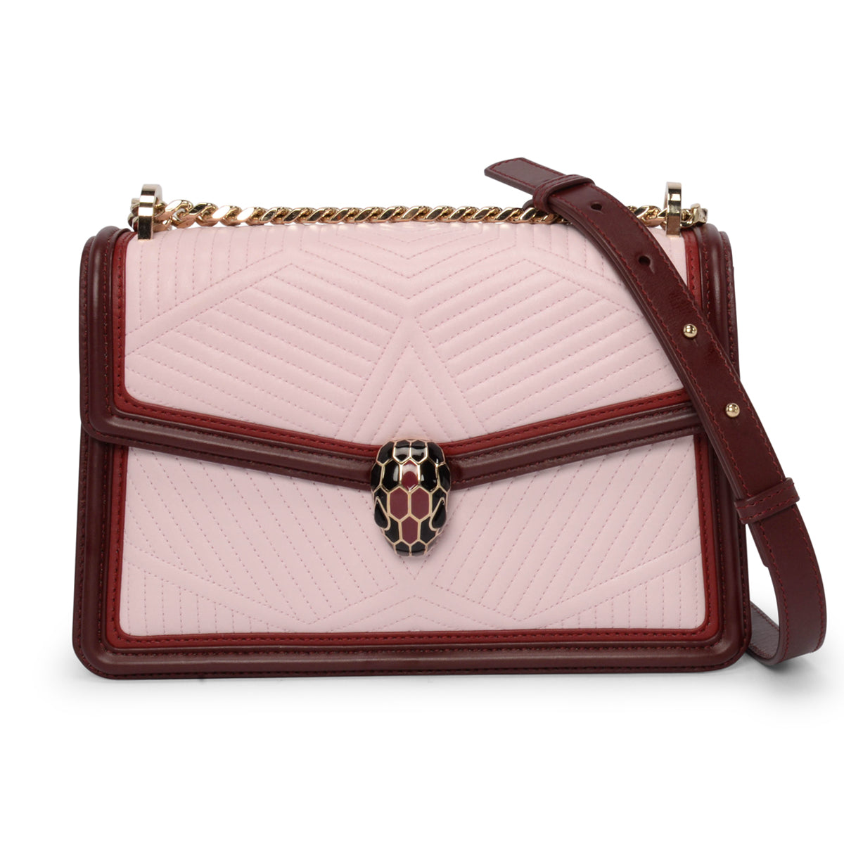Bulgari Tri-Colour Nappa Diamond Blast Serpenti Forever Shoulder Bag