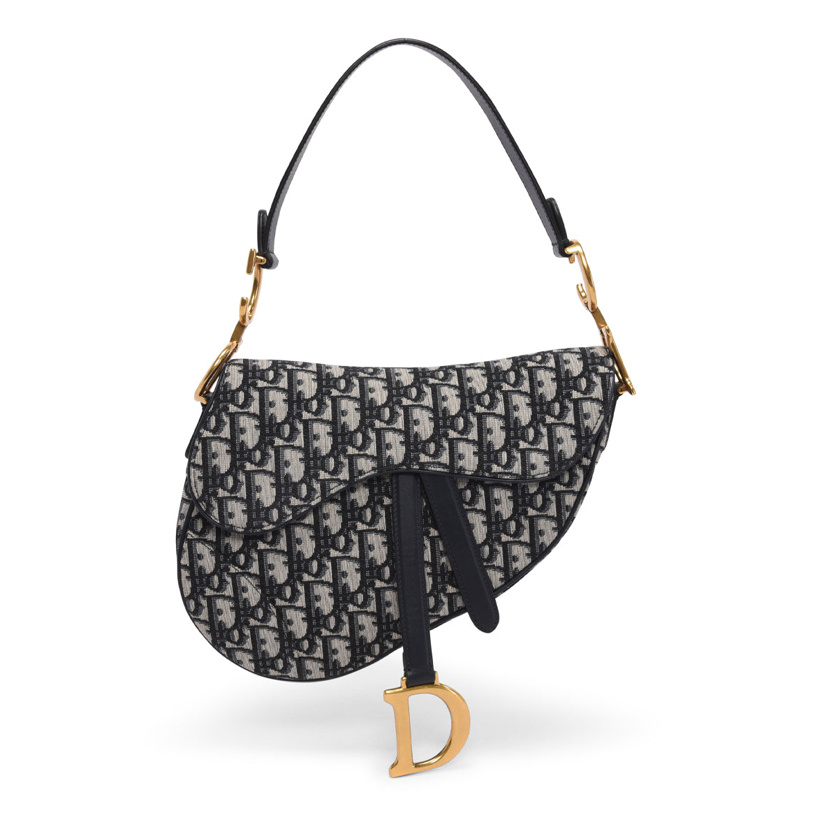 Dior Blue Oblique Jacquard Saddle Bag