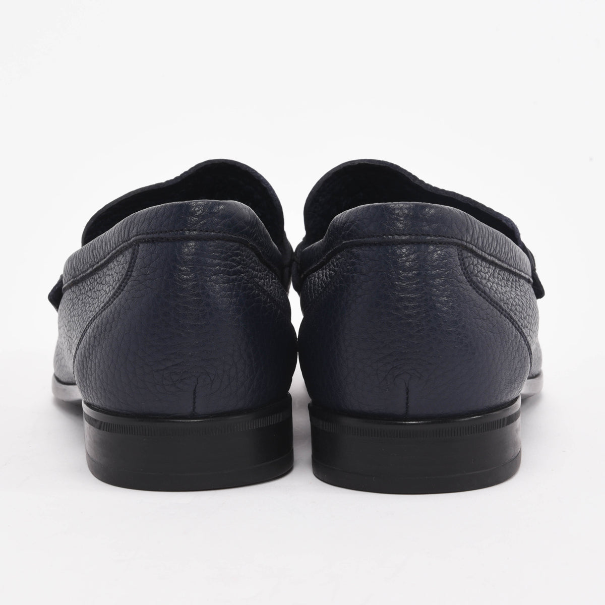 Bally Navy Grained Calfskin Tesly Loafers US 8