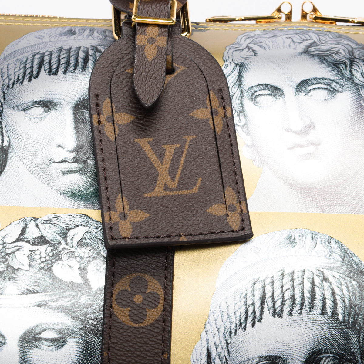 Louis Vuitton Gold Calfskin Fornasetti Keepall Bandouliere 45