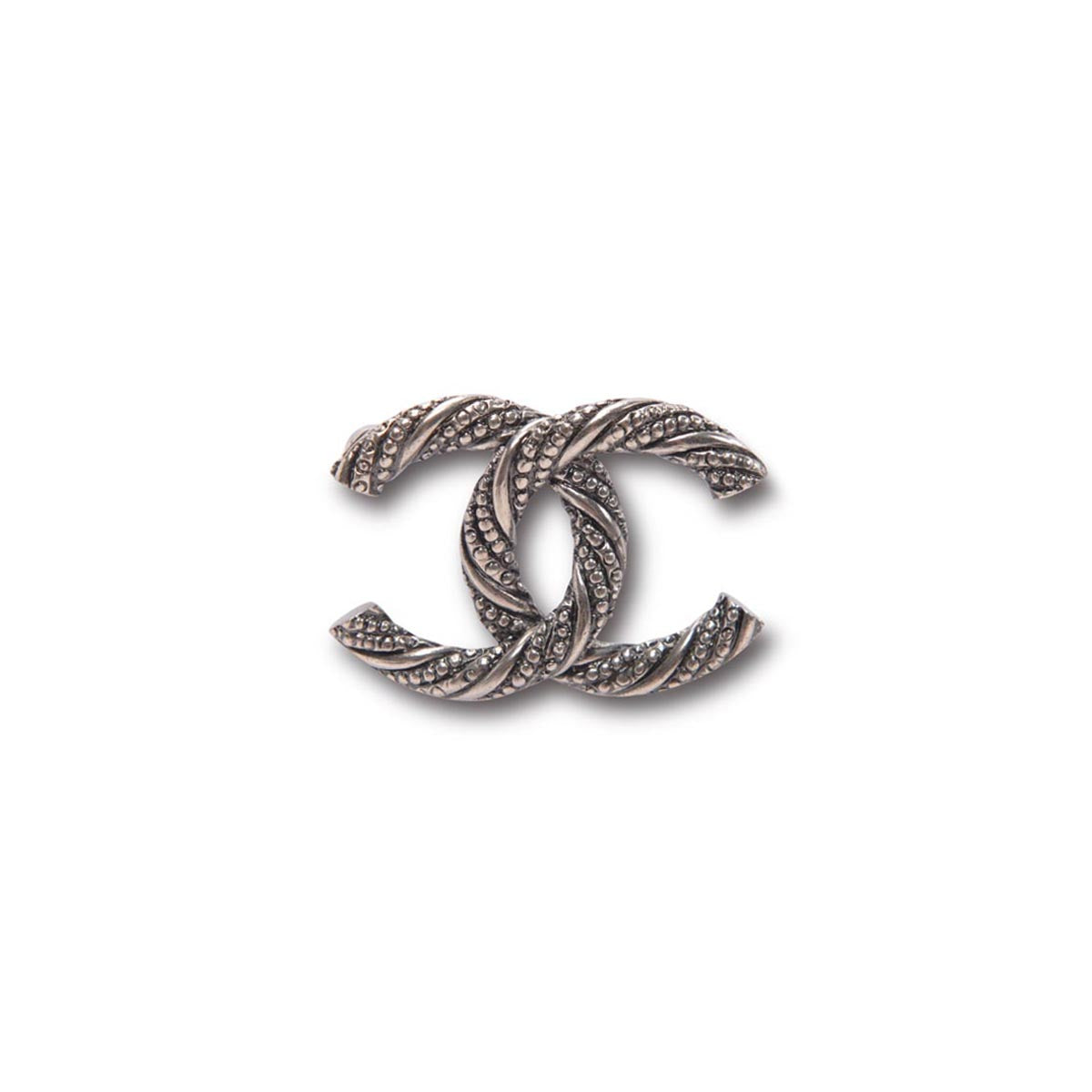 Chanel Ruthenium Twisted CC Brooch