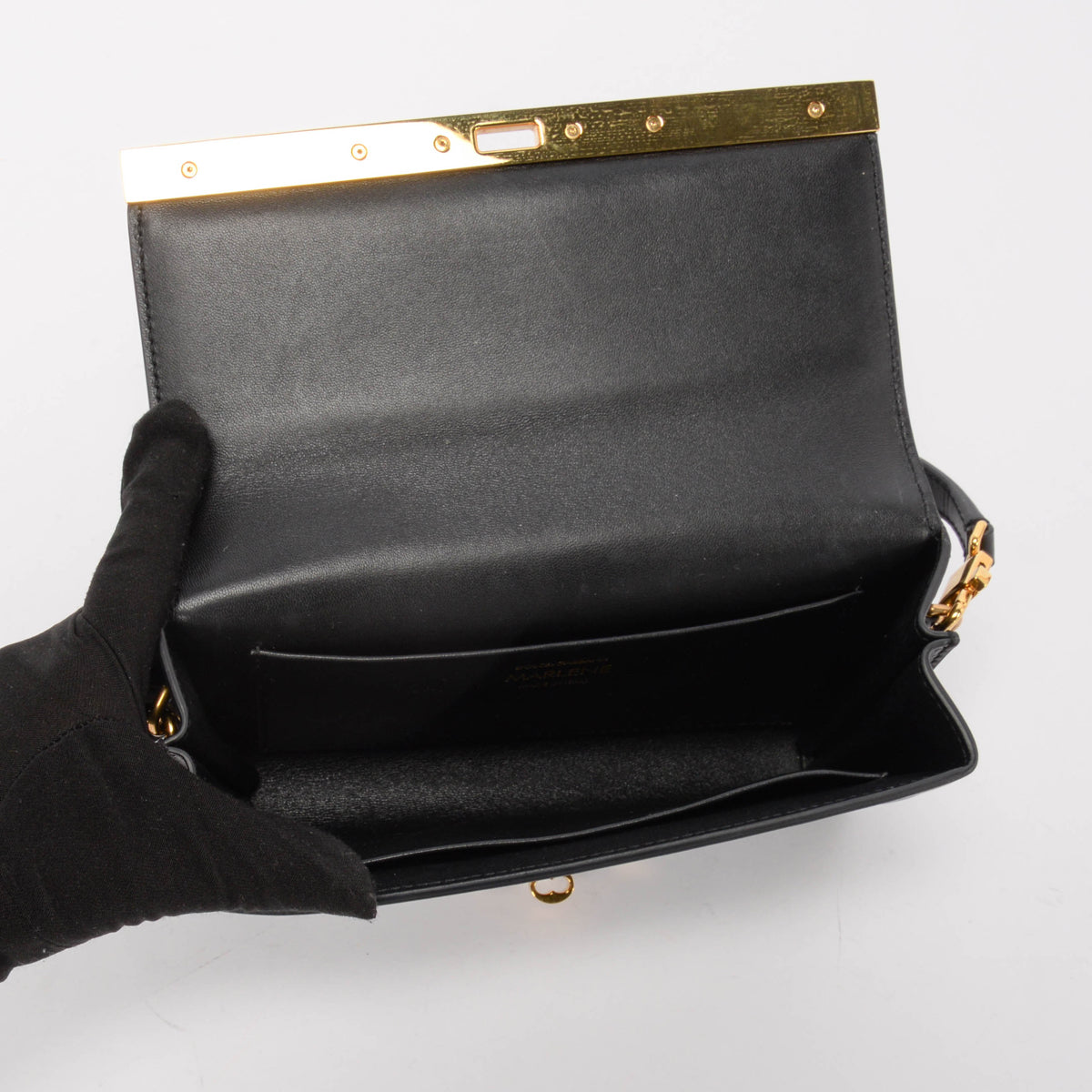 Dolce & Gabbana Black Leather Marlene Shoulder Bag
