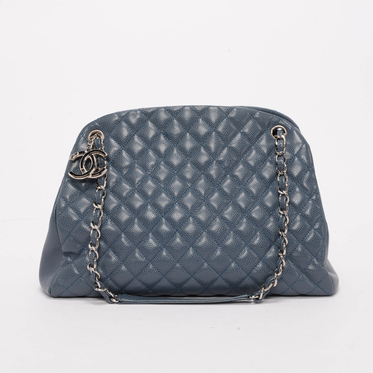 Chanel Blue Quilted Caviar Just Mademoiselle Bowling Bag