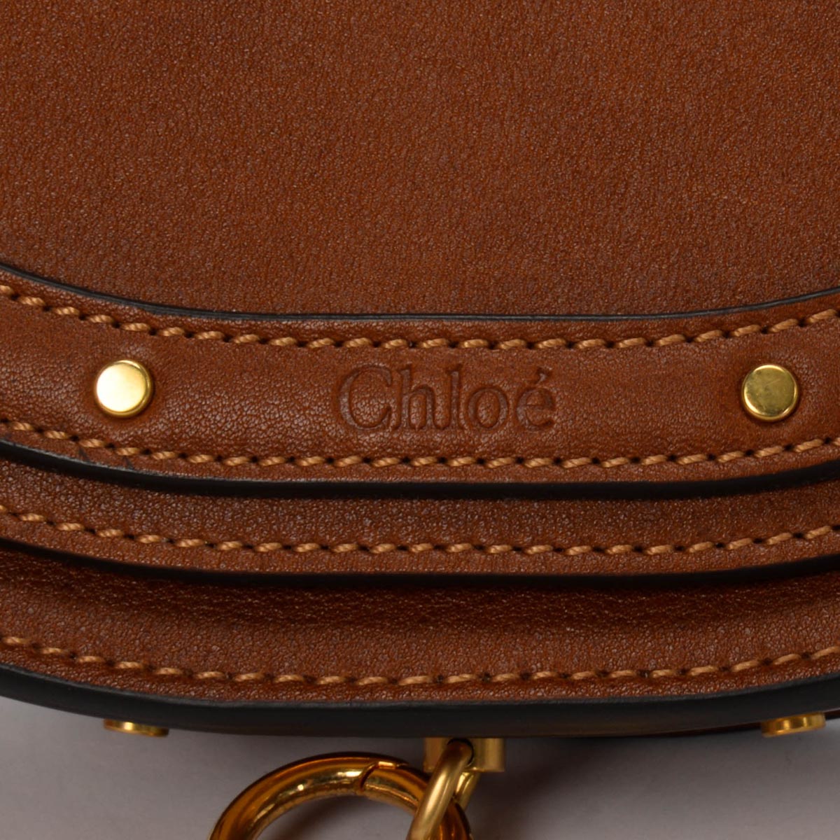 Chloe Tan Calfskin Nile Minaudiere Bracelet Bag
