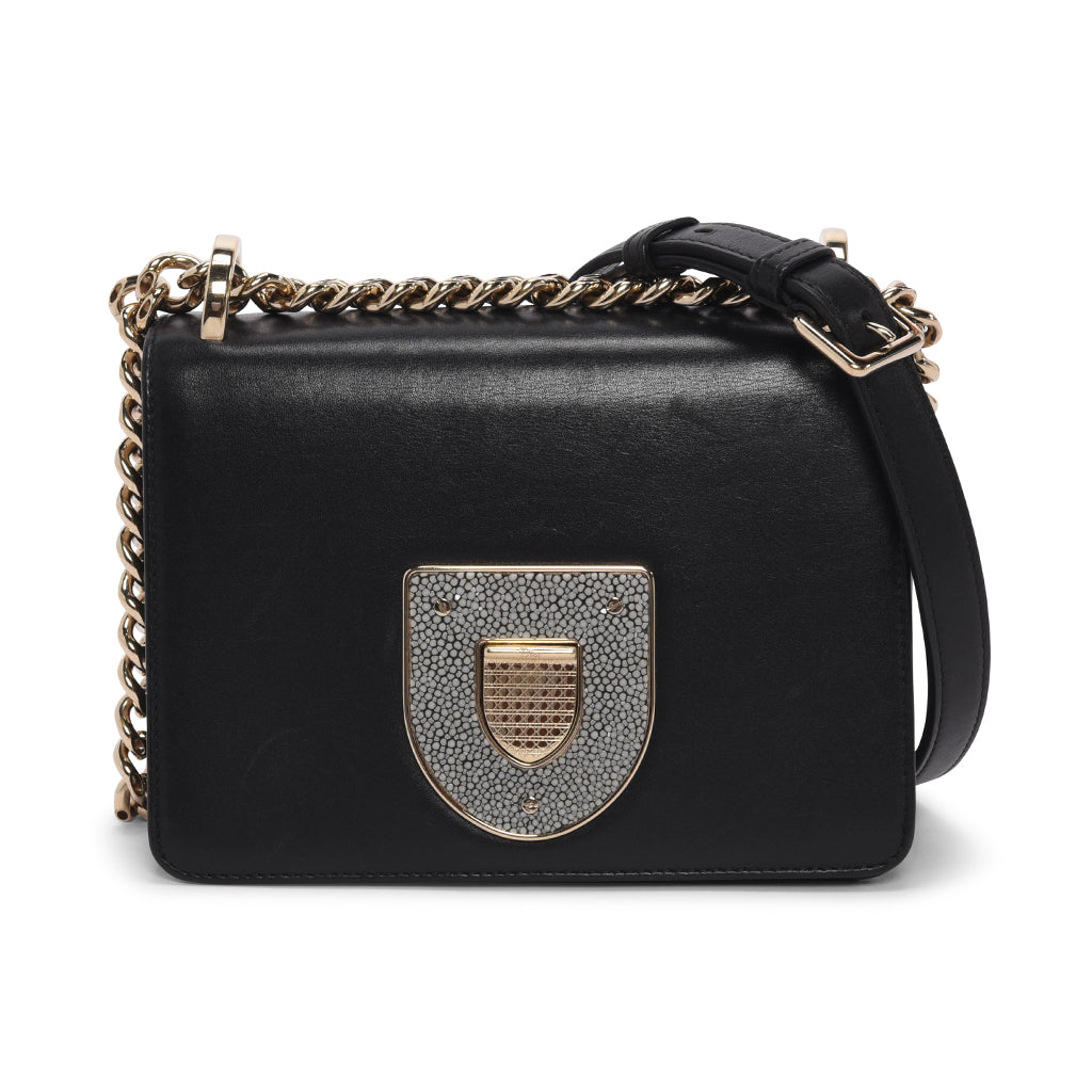 Dior Black Calfskin & Stingray Diorama Club Bag