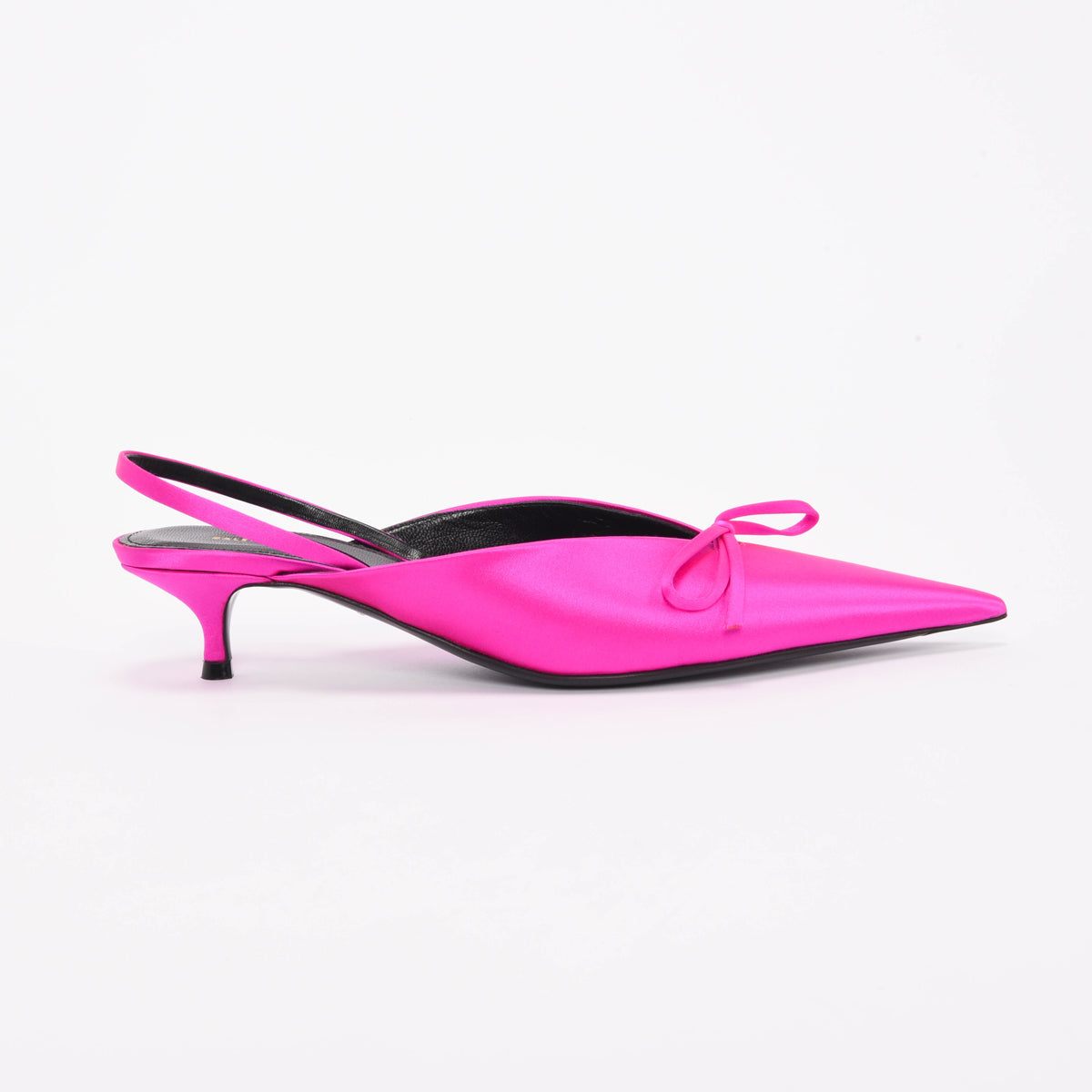 Balenciaga Rose Fuchsia Satin Knife Slingback Pumps 37