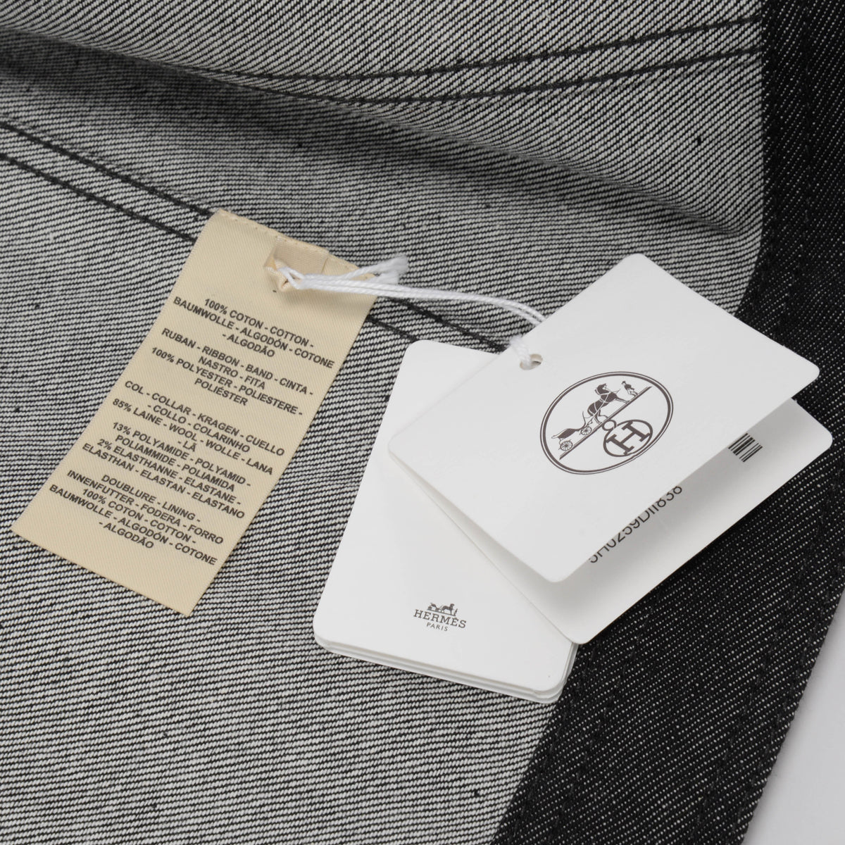 Hermes Gris Carbone Denim Sleeveless Jacket FR 38