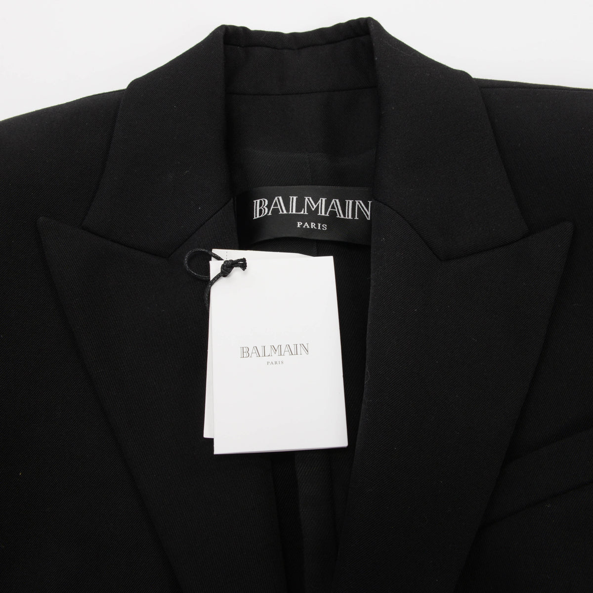 Balmain Black Wool Twill Single Breasted Blazer FR 38