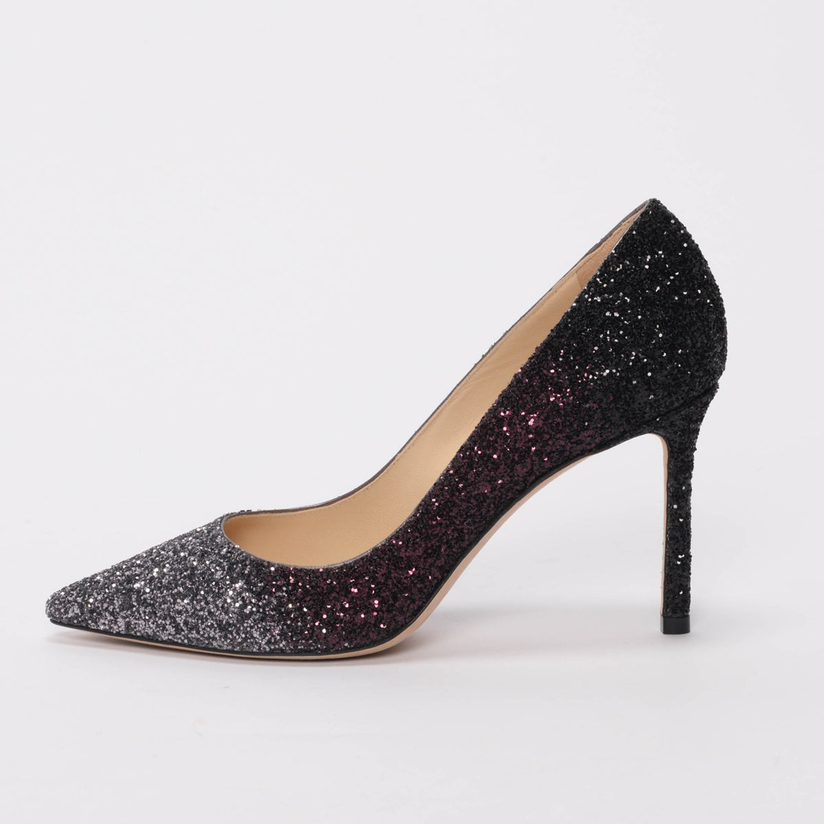 Jimmy Choo Black Ombre Glitter Romy Pumps 37