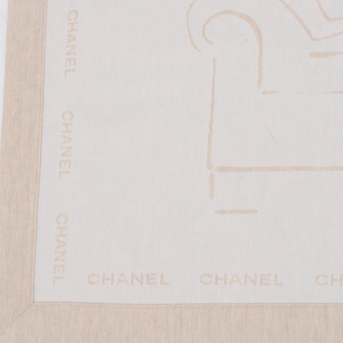 Chanel Beige Wool Coco Chanel Throw