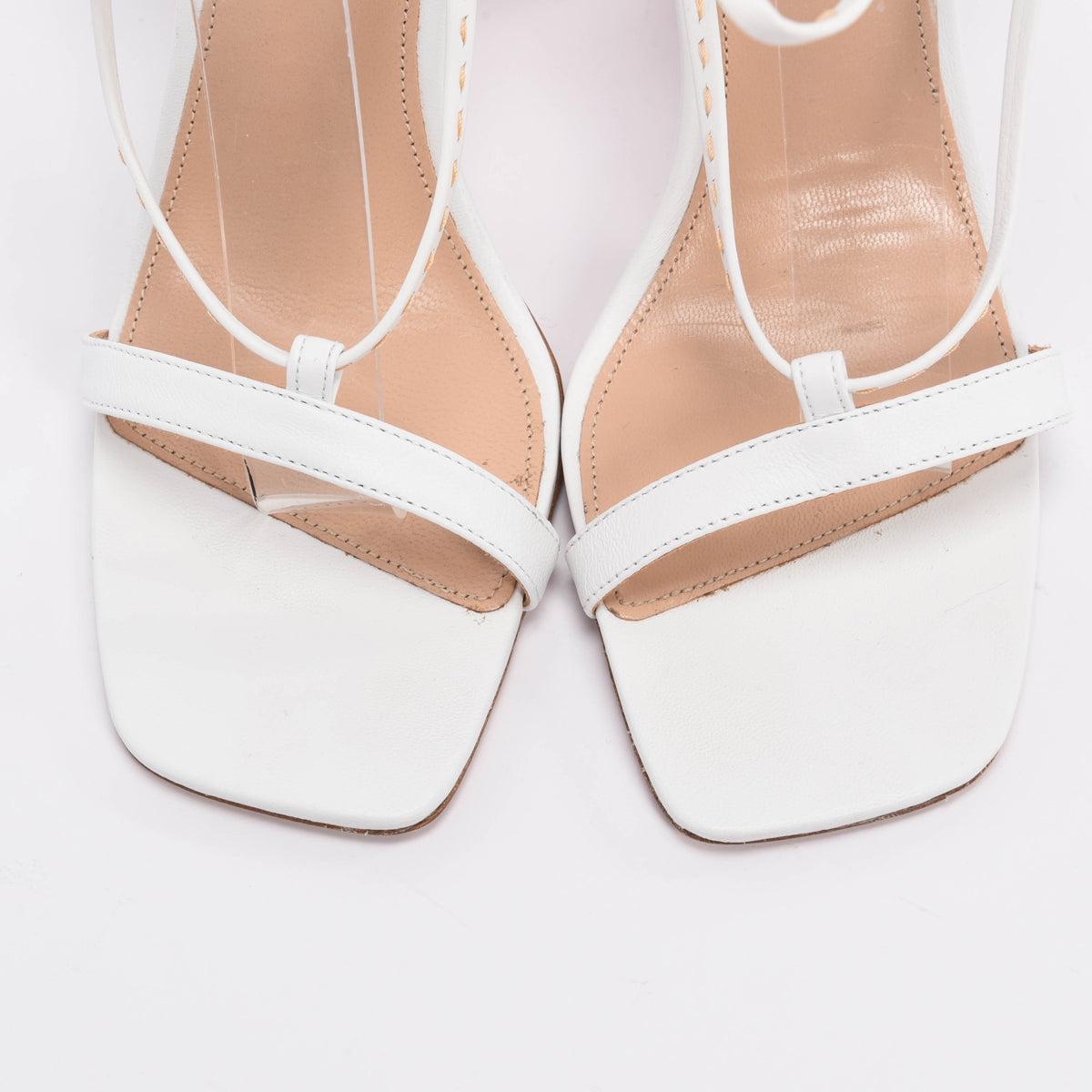 Jacquemus White Leather Bergamo Lace-Up Sandals 40