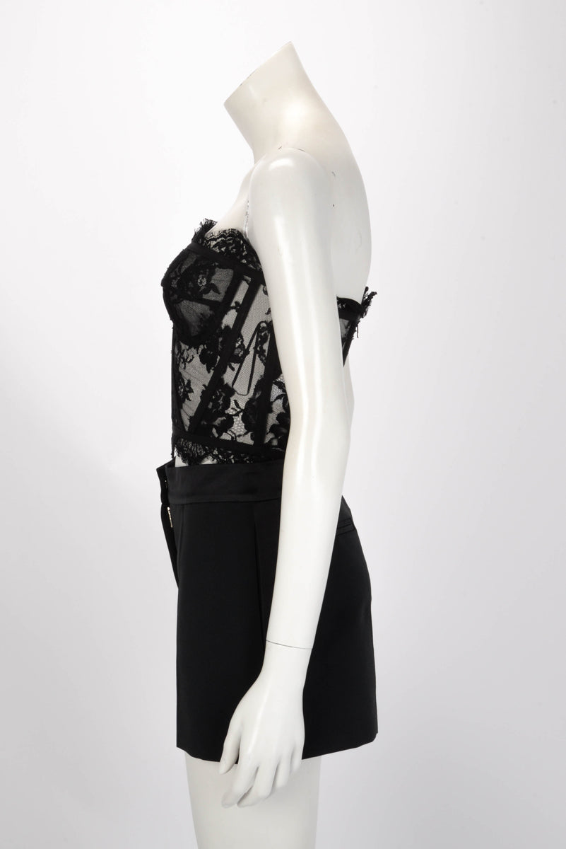 Dolce & Gabbana Black Chantilly Lace Bustier IT 40