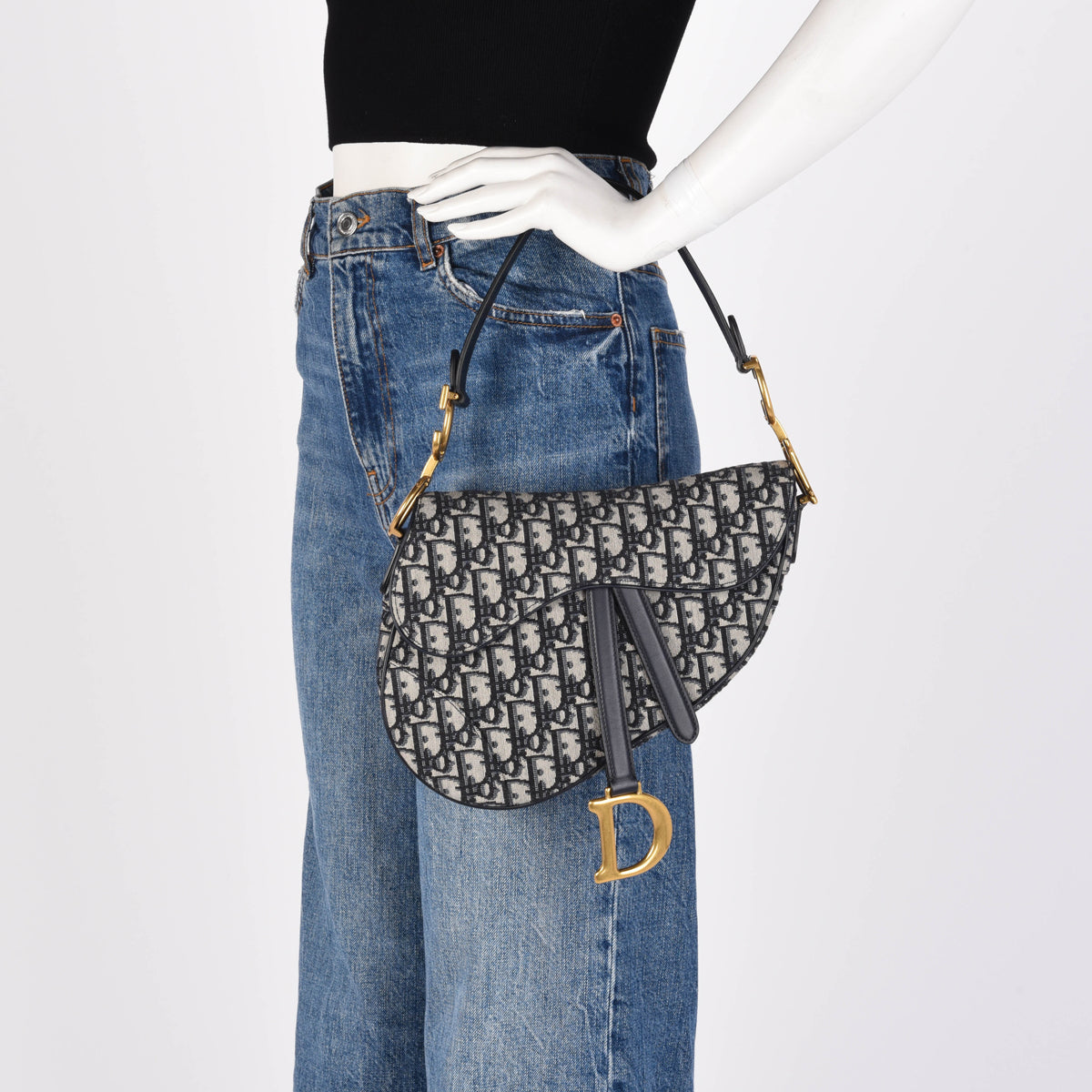 Dior Blue Oblique Jacquard Saddle Bag