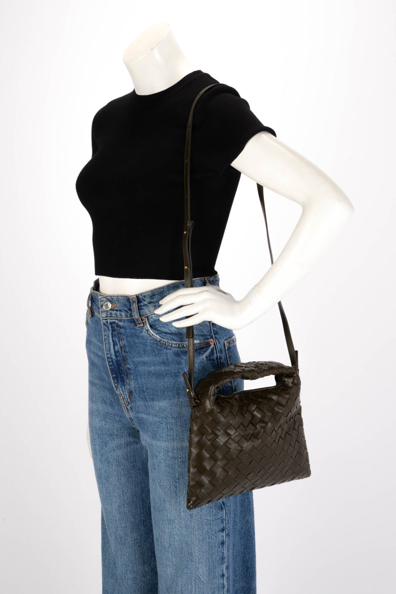 Bottega Veneta Olive Intrecciato Mini Hop Bag