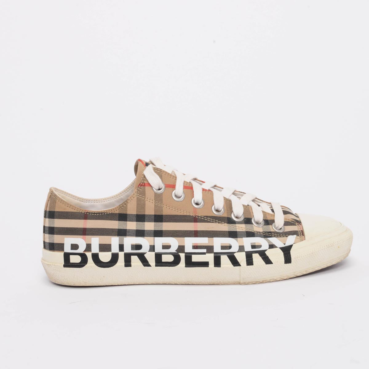 Burberry Beige Nova Check Low Top Sneakers 41