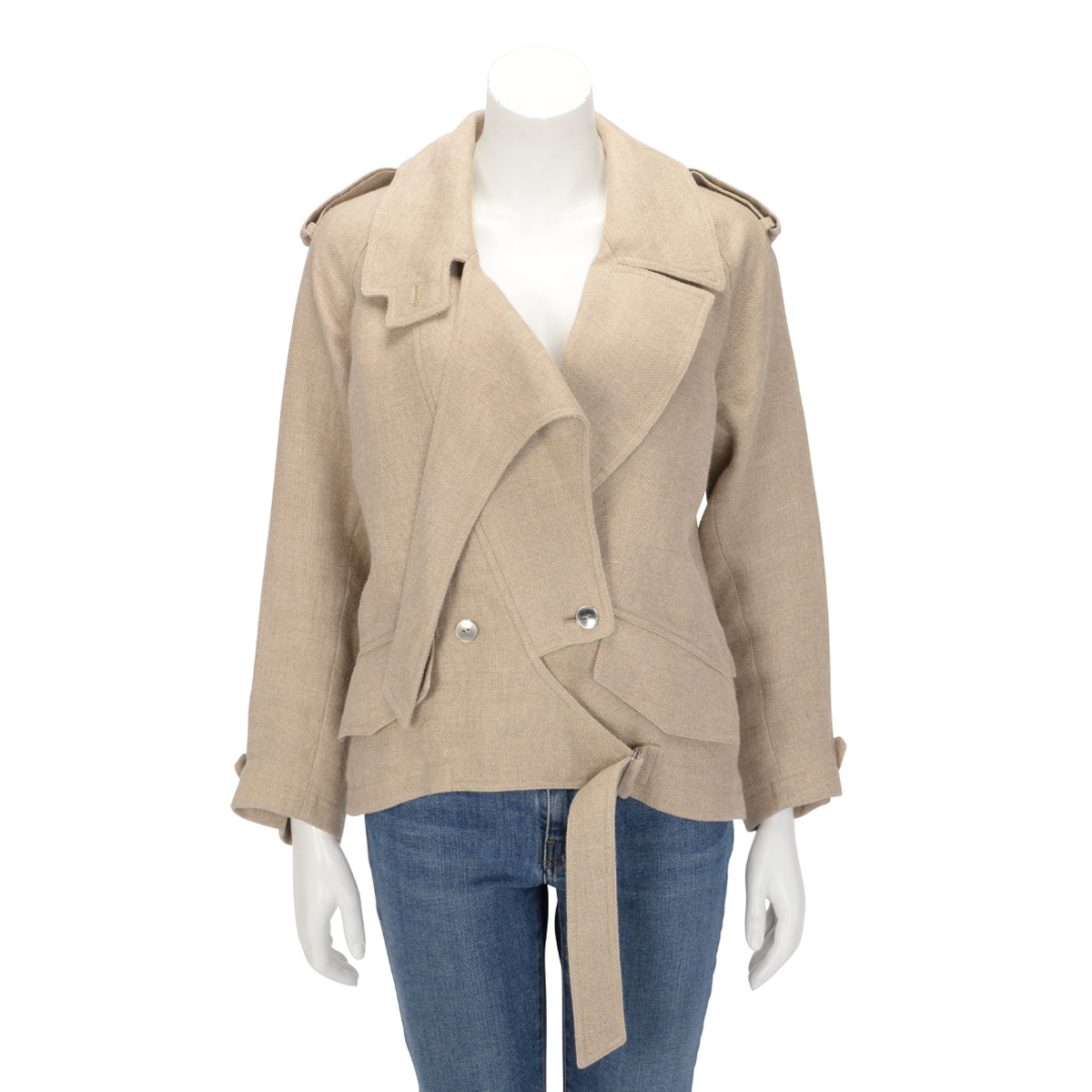 Alexander Wang Beige Linen Burlap Short Coat US 0
