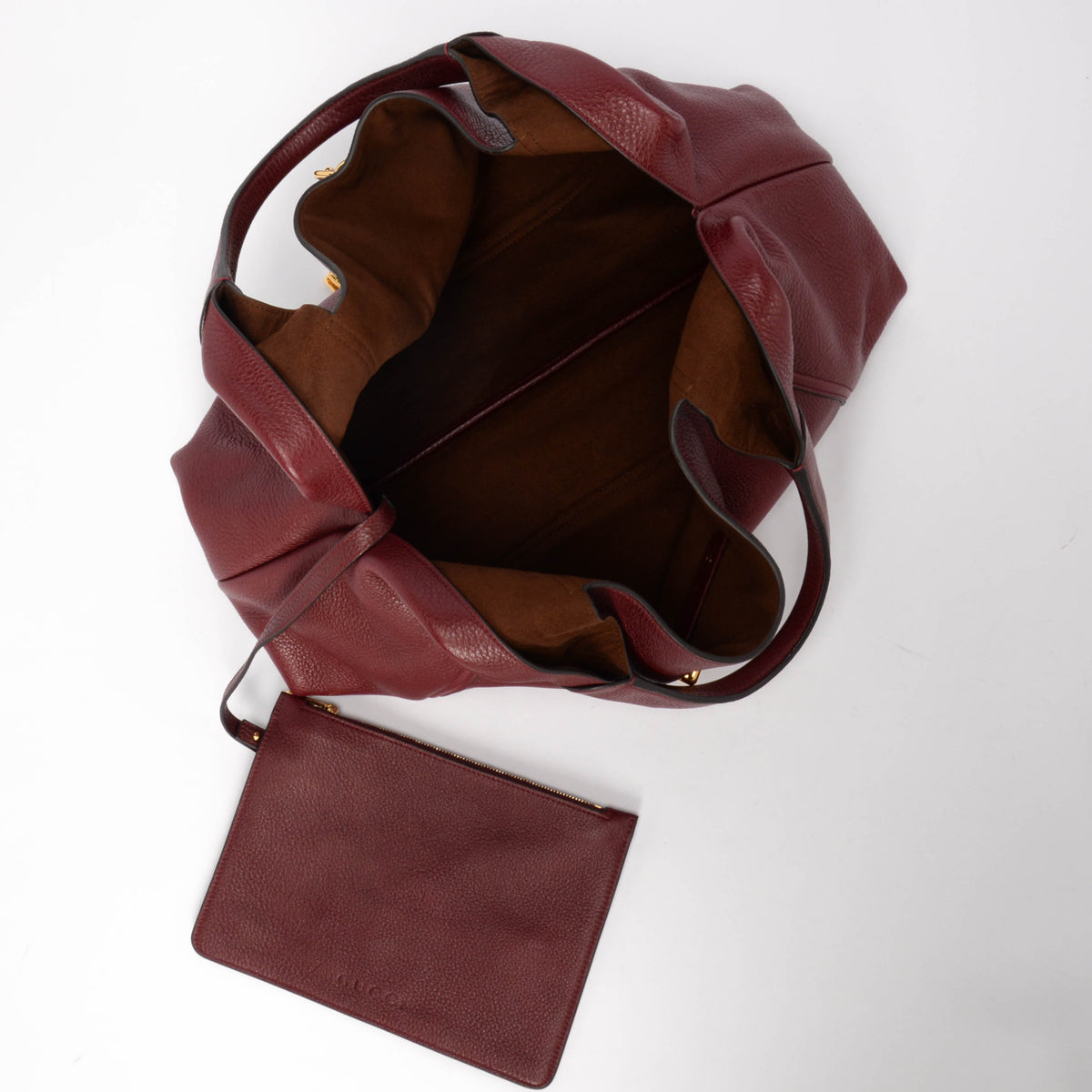 Gucci Rosso Ancora Grained Calfskin Softbit Maxi Shoulder Bag