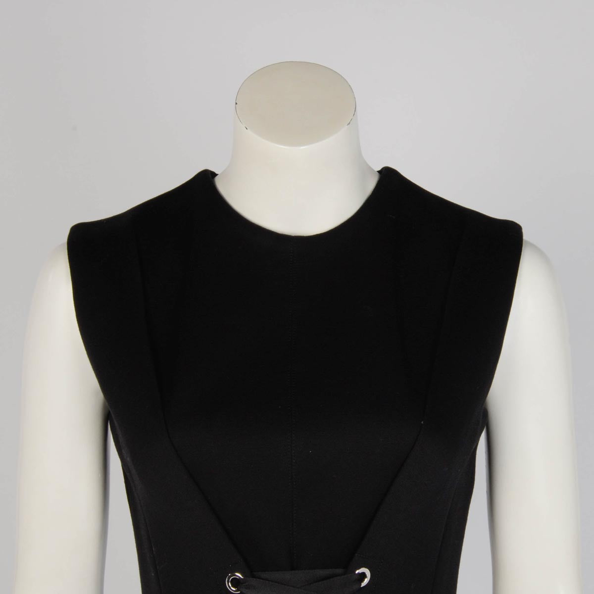 Alexander McQueen Black Cotton Jersey Corset Midi Dress IT 40