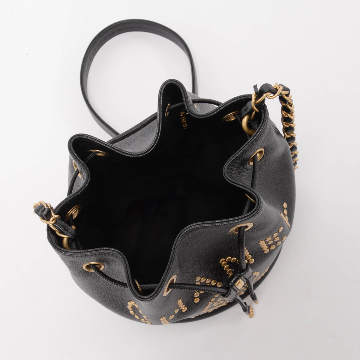 Chanel Black Caviar Small Deauville Bucket Bag