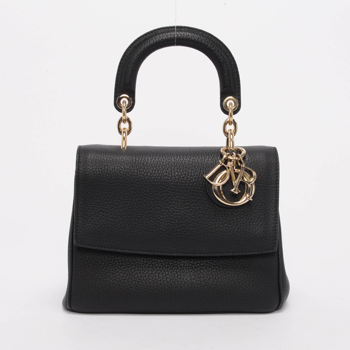 Dior Black Grained Calfskin Mini Be Dior Flap Bag