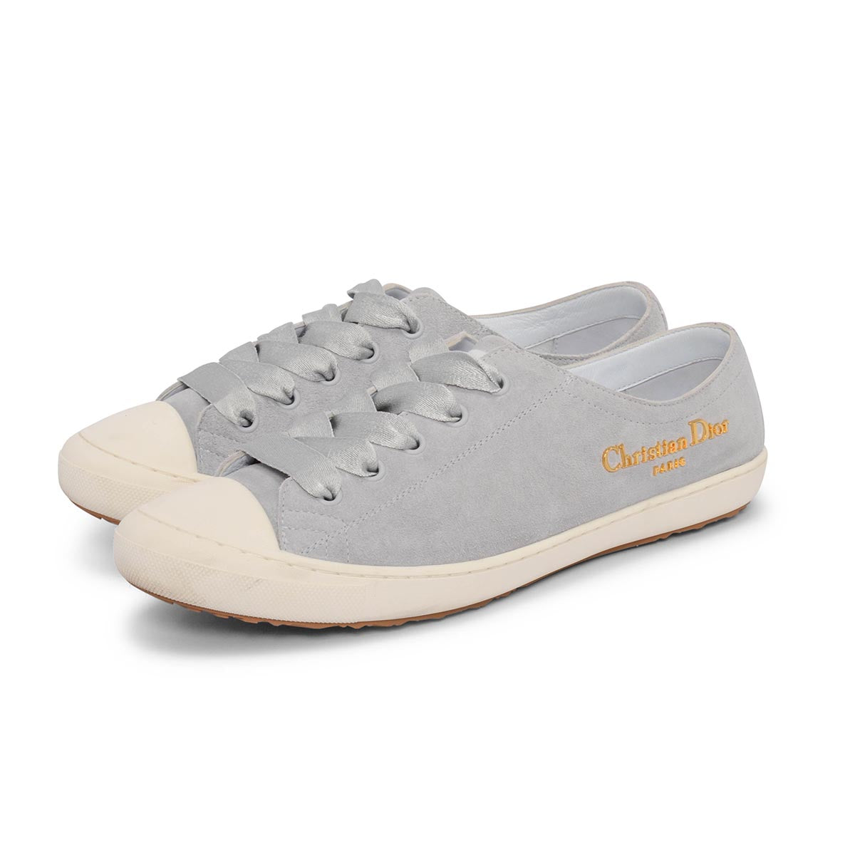 Dior Pale Blue Suede Lucky Sneakers 38