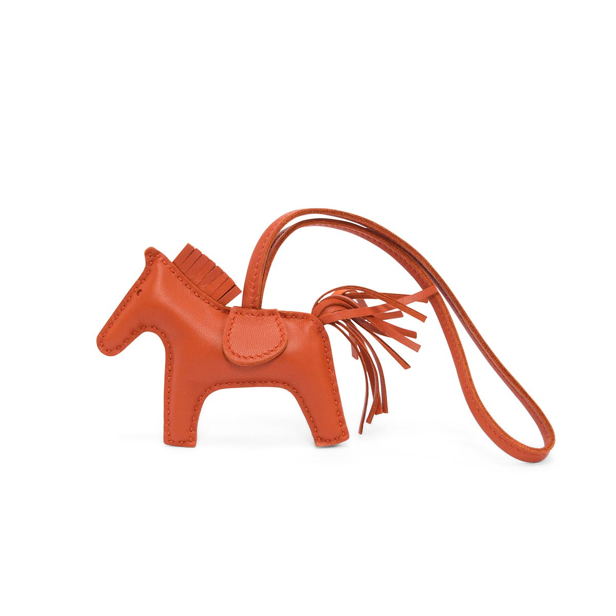 Hermes Cornaline Milo Lambskin Rodeo PM Bag Charm