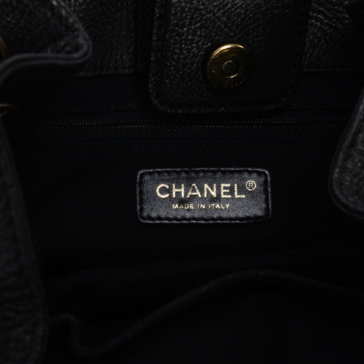 Chanel Black Quilted Calfskin CC Charm Shopper Tote