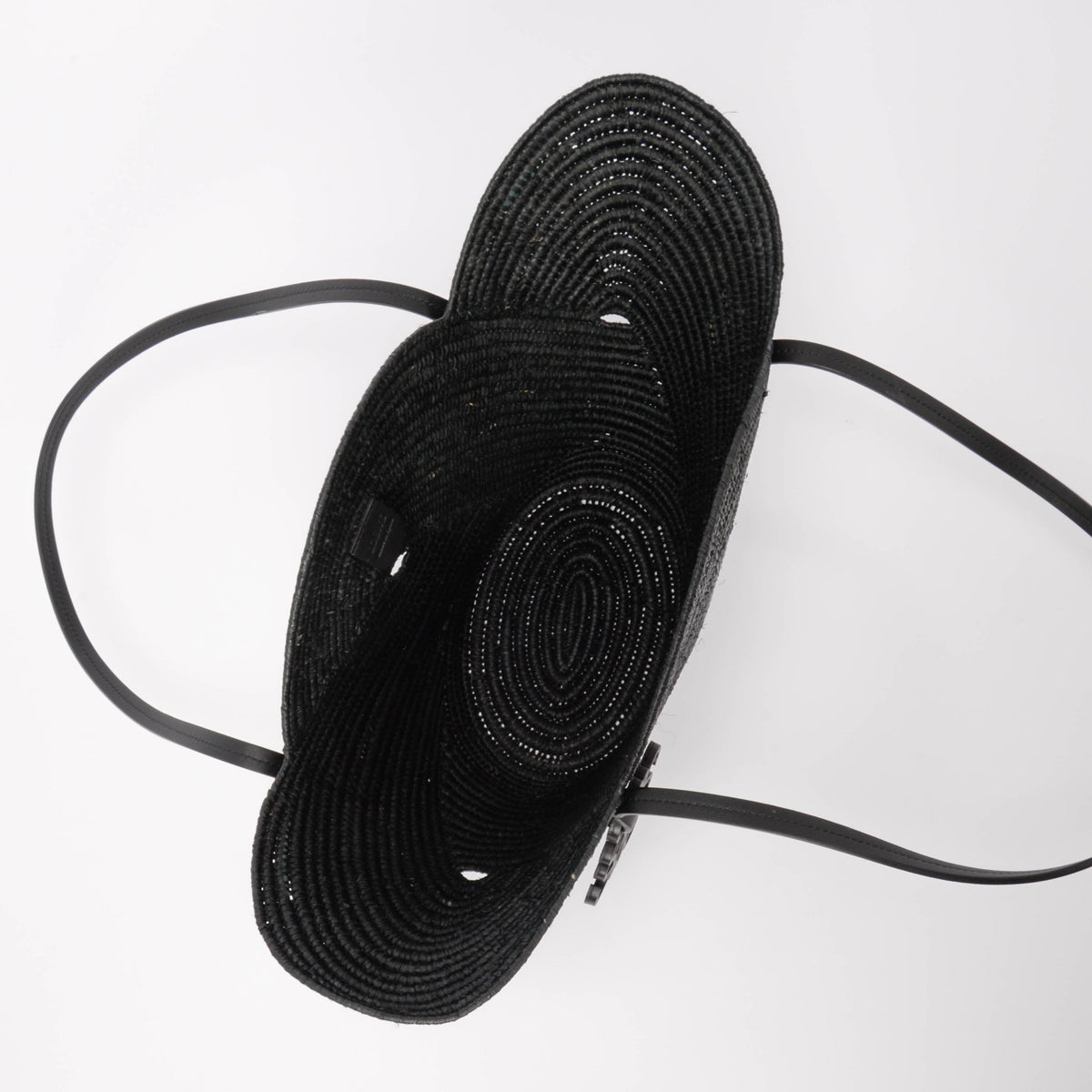Loewe x Paula's Ibiza Black Raffia Petal Basket Tote