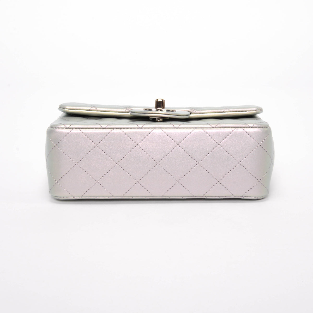 Chanel Purple Iridescent Calfskin Mini Rectangular Flap Bag