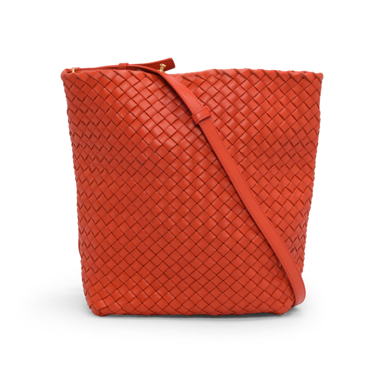 Bottega Veneta Burnt Orange Intrecciato Cross Body Bag