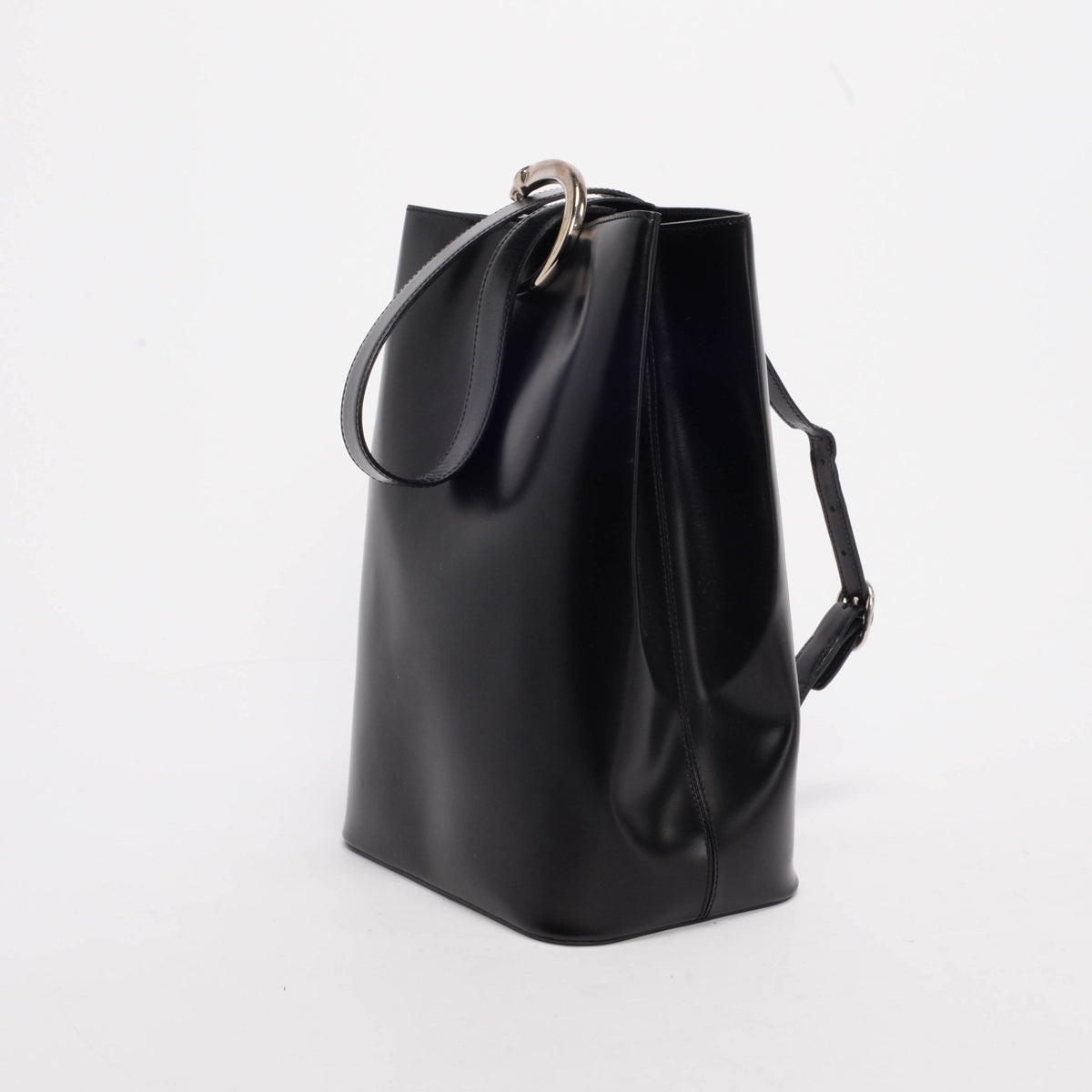 Cartier Black Polished Leather Panthere Bucket Bag