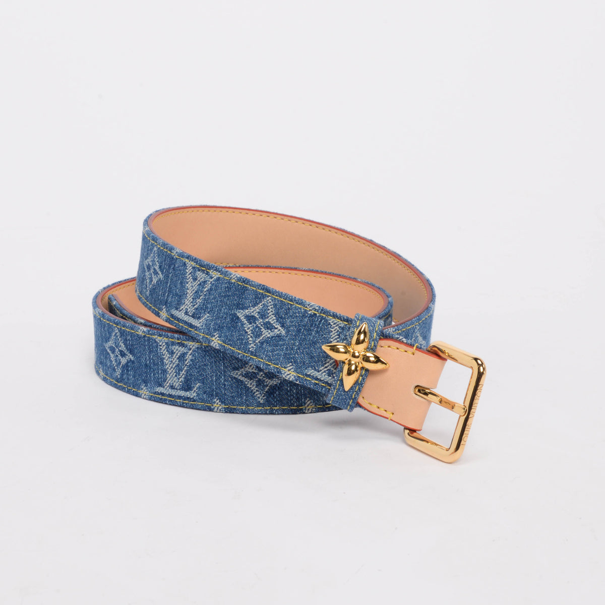 Louis Vuitton Monogram Denim Flowergram Ardillon Belt