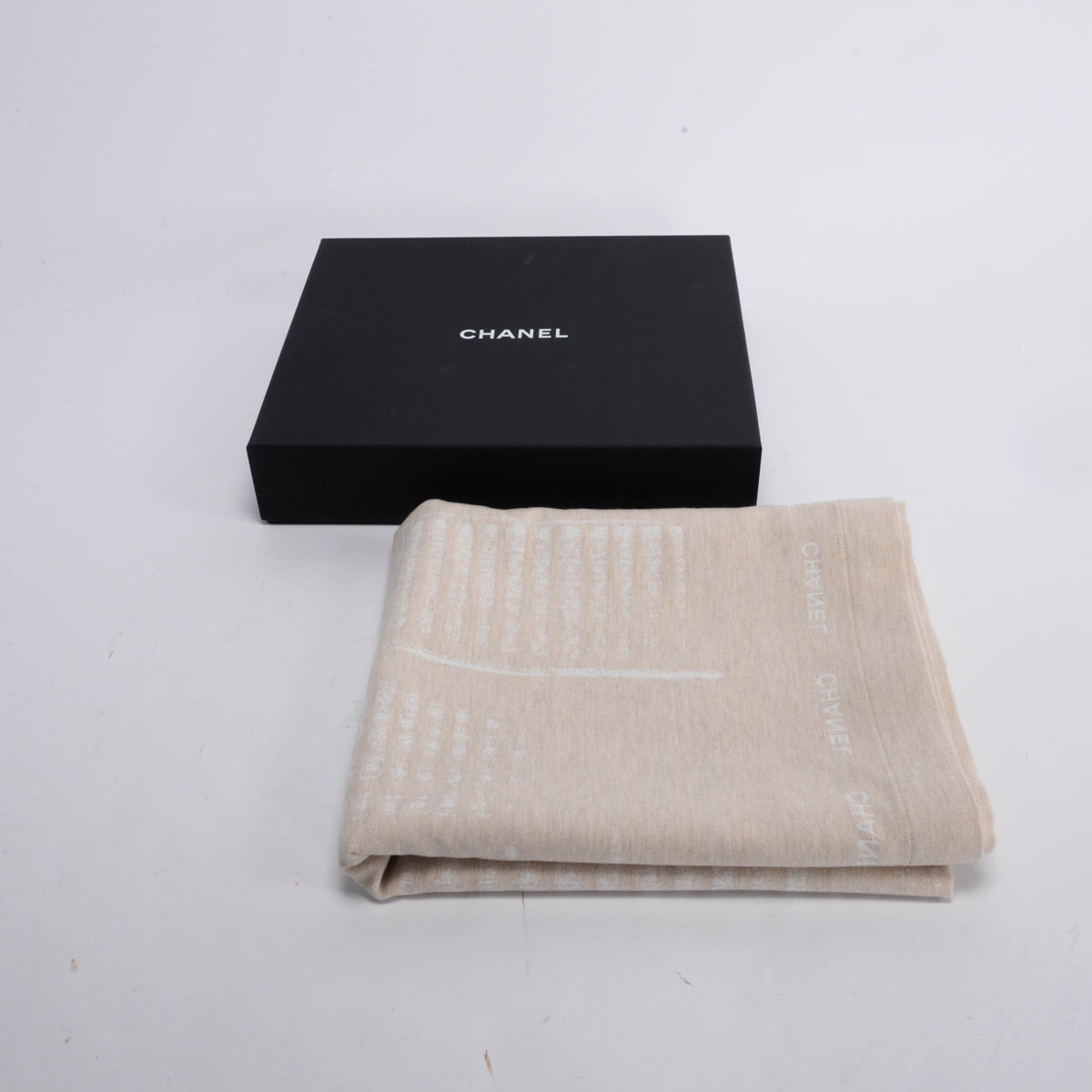 Chanel Beige Wool Coco Chanel Throw